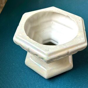 Vintage Candle/plant stand. White pearlized glaze